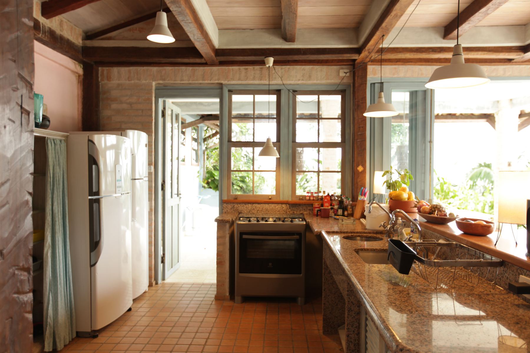 The kitchen of the main house