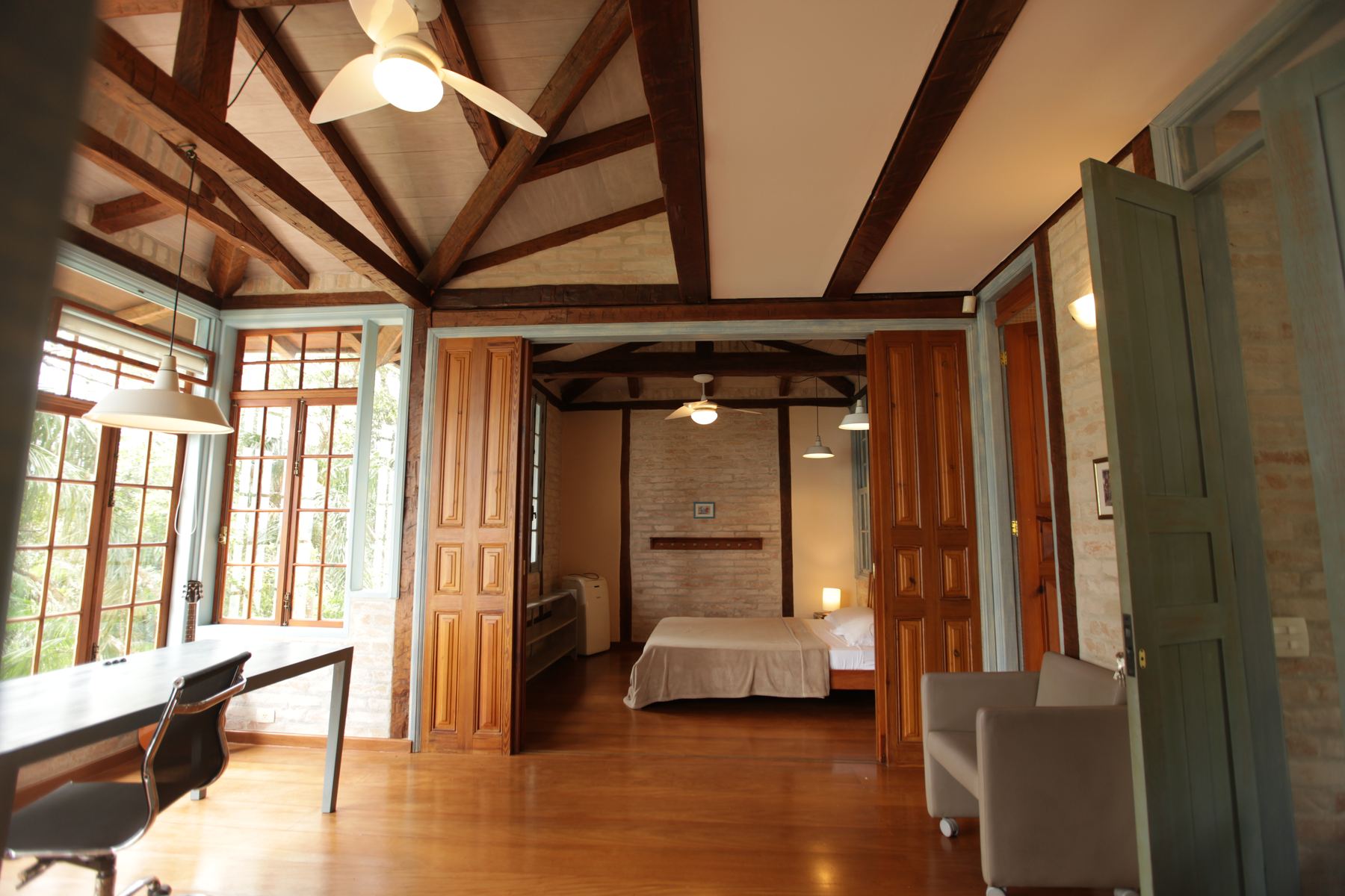 Bedroom with garden doors